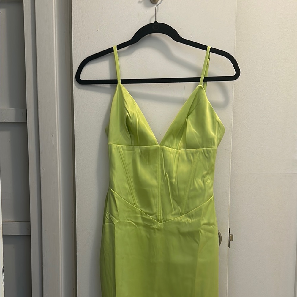 Meshki Lime Green Spaghetti Strap Dress